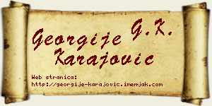 Georgije Karajović vizit kartica